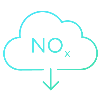 NOx Icon of a cloud and a down arrow with NOx letters for Nitrogen Oxide